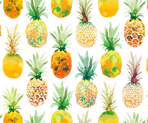 Pineapple pattern for textile design sold to WALMART, USA
