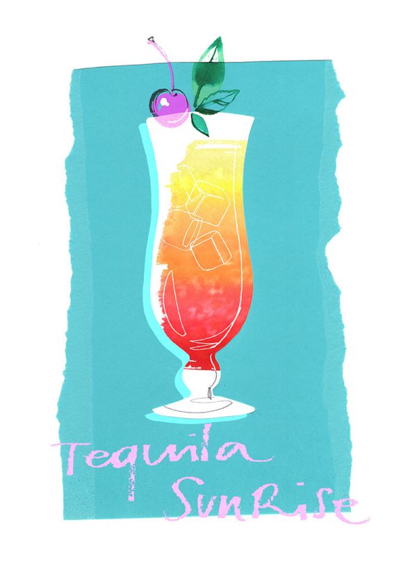 Summer cocktails: Tequila Sunrise illustration