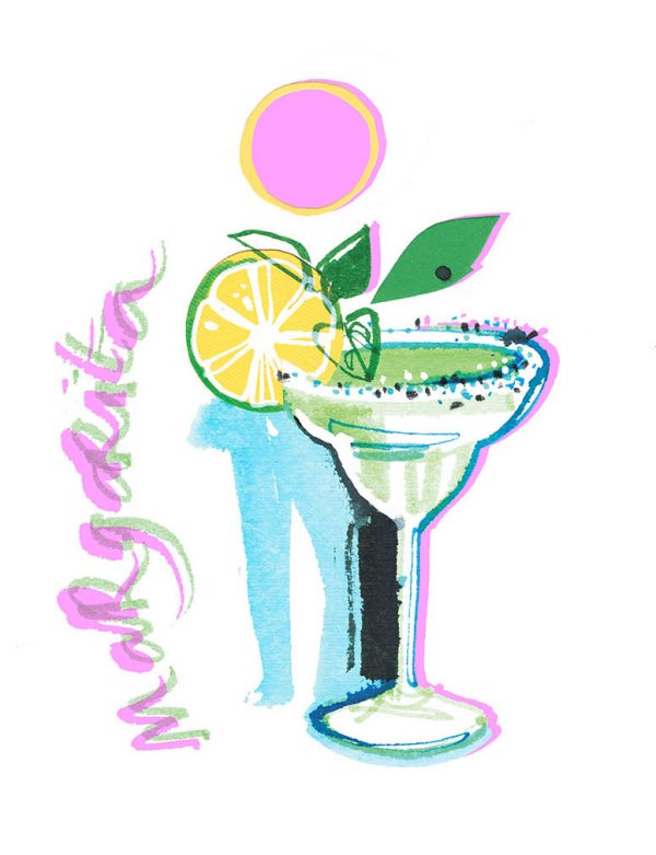 Summer cocktails: Margarita illustration
