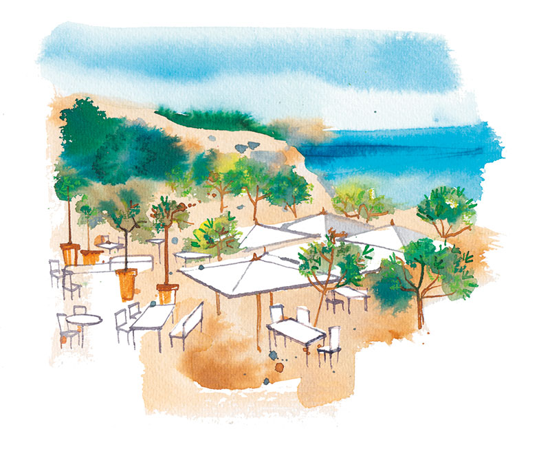 Watercolor-illustration-of-La-Corniche-sea-resort-for-Madame-Figaro-by-Veronica-DallAntonia
