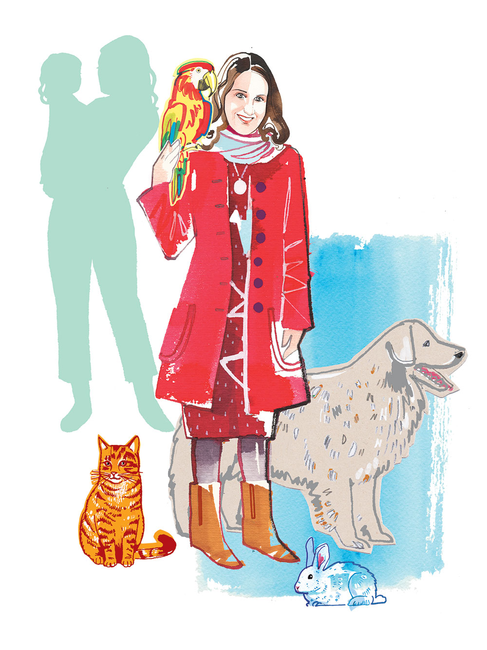 Illustrated Portrait of the Previous and Current Job of Tanja - ex Nursery Teacher now Animals Keeper - Coop - Cooperazione, 2022