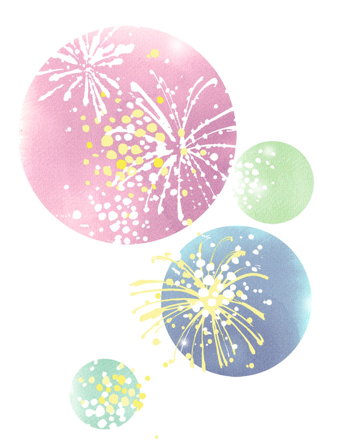 Illustration of Fireworks for 2019 New Year's Greetings