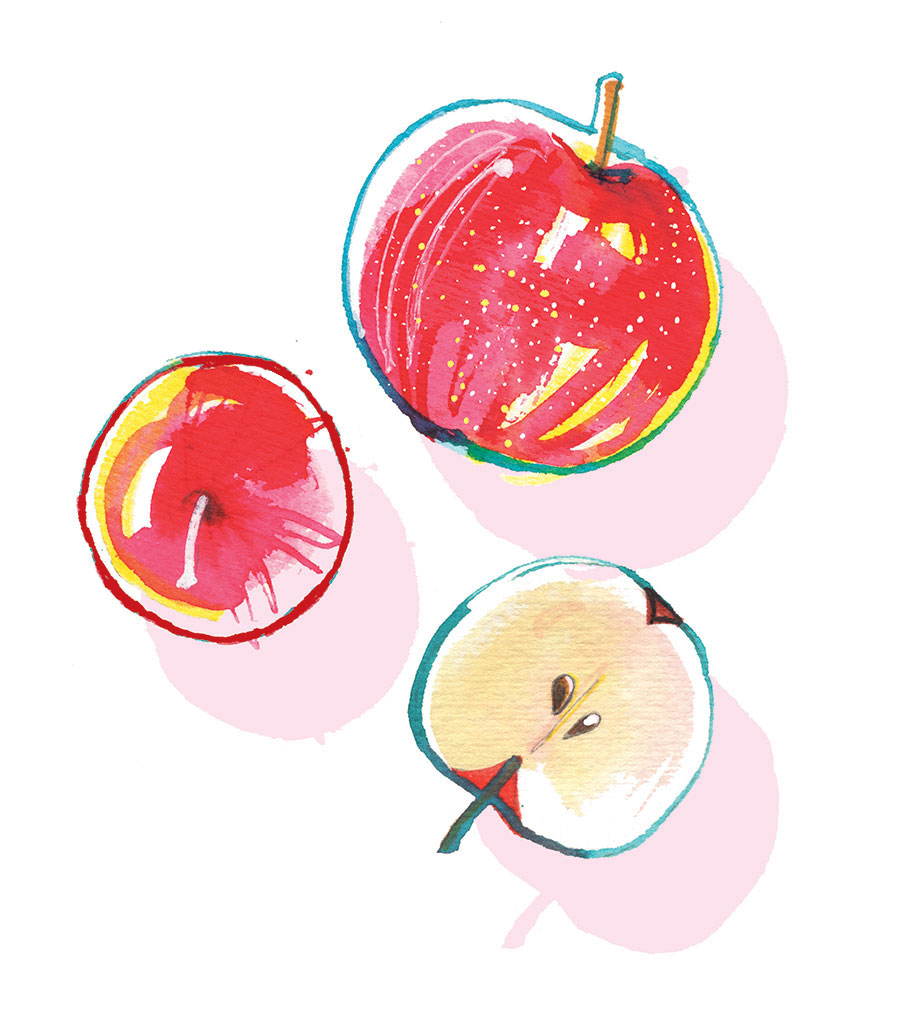 Food illustration of red apples - Madame Figaro Cuisine 2022