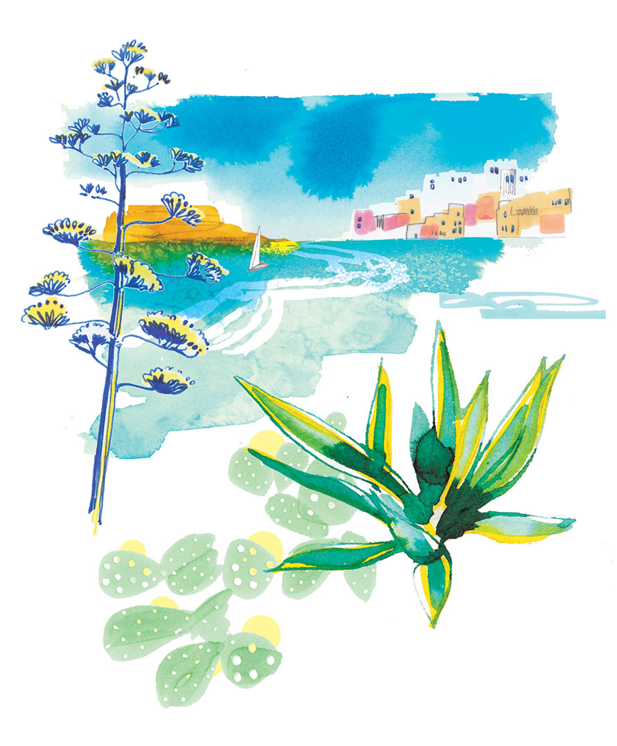 Watercolor Illustration of Mediterranean Sea - Madame Figaro, 2023